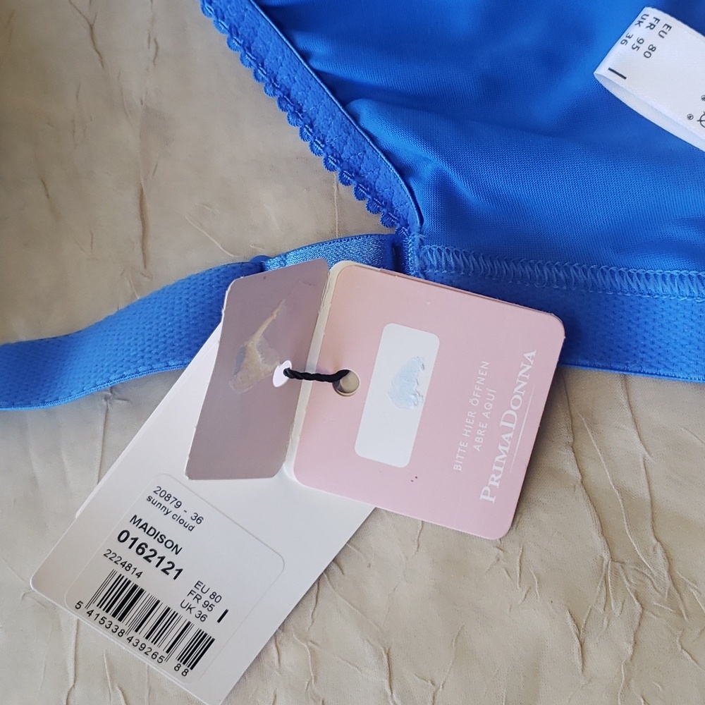 NWT Prima Donna Madison 3-parts Bra Blue Lace Underwire Bra 36UK - Picture 13 of 15